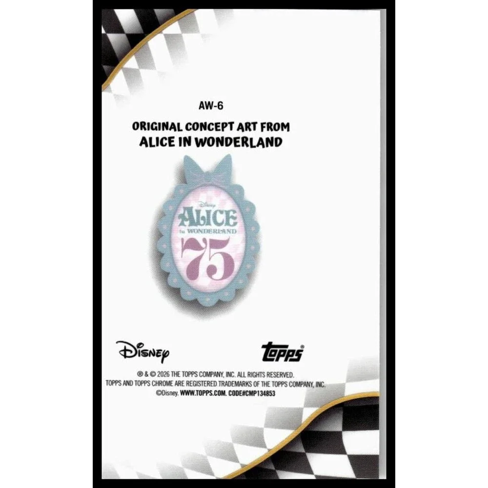 2026 Topps Disney Chrome Alice AW-6 Alice in Wonderland